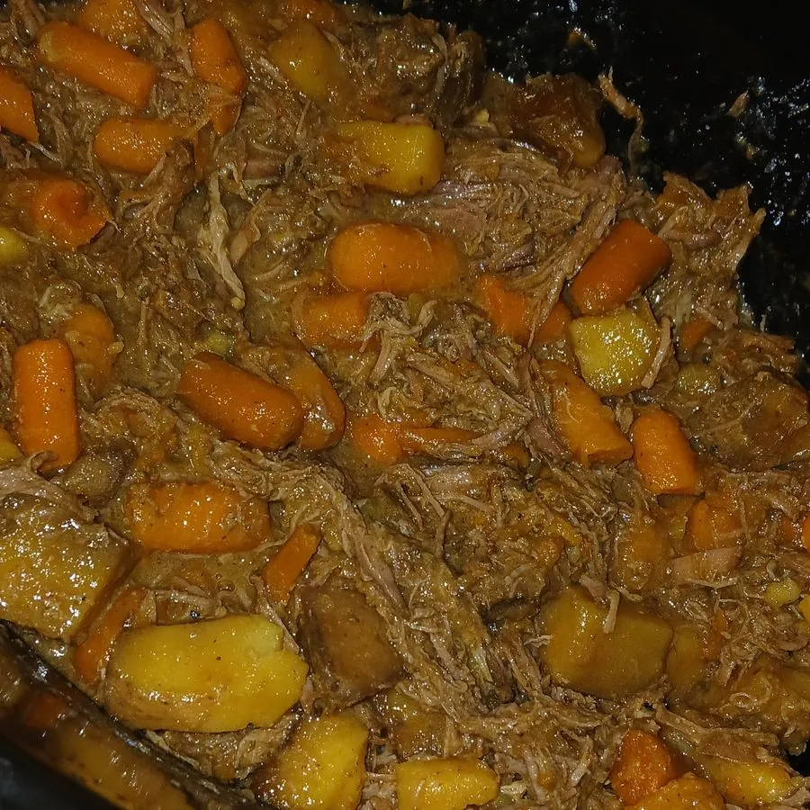 Homemade pot roast with carrots and potatoes